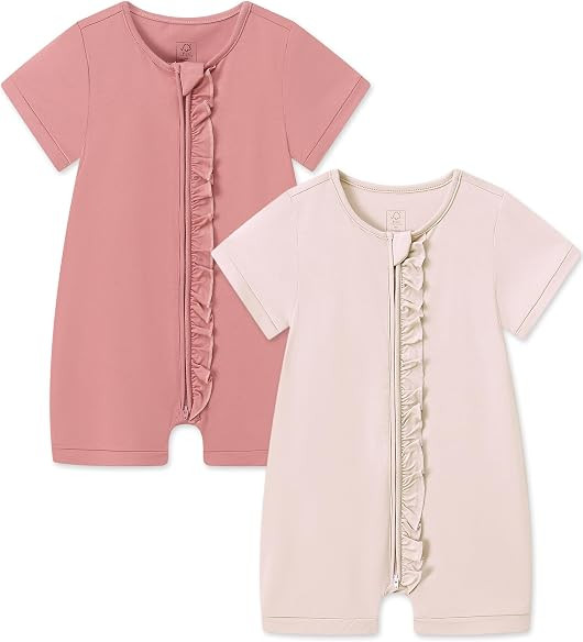 JunNeng Viscose from Bamboo Baby Sleeper, Short Sleeve Romper Jumpsuit | Amazon (US)