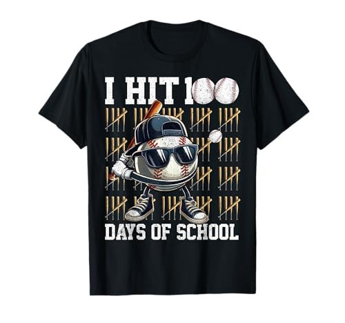 100 Days of School Boys Kids 100th Day Balls Baseball Kids T-Shirt | Amazon (US)
