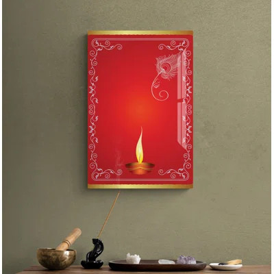 Tempered Glass Lord Ganesh Wall Decor, Ganpati Idol Art Hindu Home Decor, God of Good Luck Wall Art | Wayfair North America
