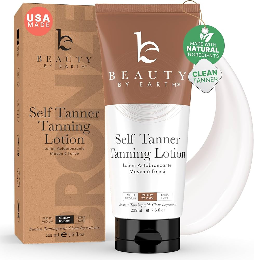 Beauty by Earth Self Tanner - USA Made with Natural & Organic Ingredients, Moisturizing Self Tann... | Amazon (US)