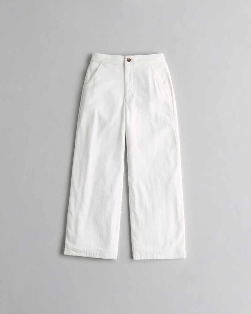 Tailored Linen Wide-Leg Pant | Hollister (US)