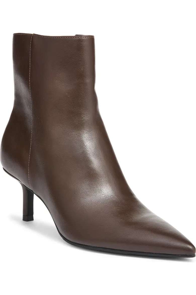 Open Edit Ember Faux Leather Short Boot in Brown Chocolate at Nordstrom, Size 11 | Nordstrom