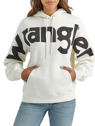 Wrangler Women's Retro Hoodie Sweatshirt, White | Amazon (US)