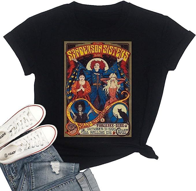 T&Twenties Halloween Shirt for Women Hocus Pocus Casual Tee Shirt Funny Sanderson Sisters Graphic... | Amazon (US)