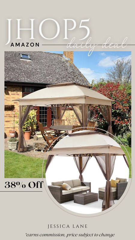Amazon Daily Deal, save 38% on this pop up outdoor covered canopy with sheer curtains.Outdoor furniture, covered canopy, Amazon outdoor furniture, Amazon daily deal

#LTKhome #LTKsalealert #LTKSeasonal