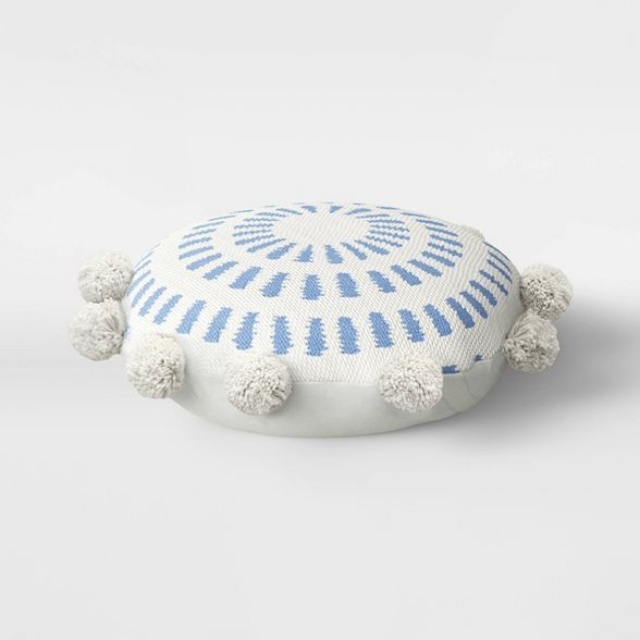 Round Pom Throw Pillow Blue/White - Opalhouse™ | Target