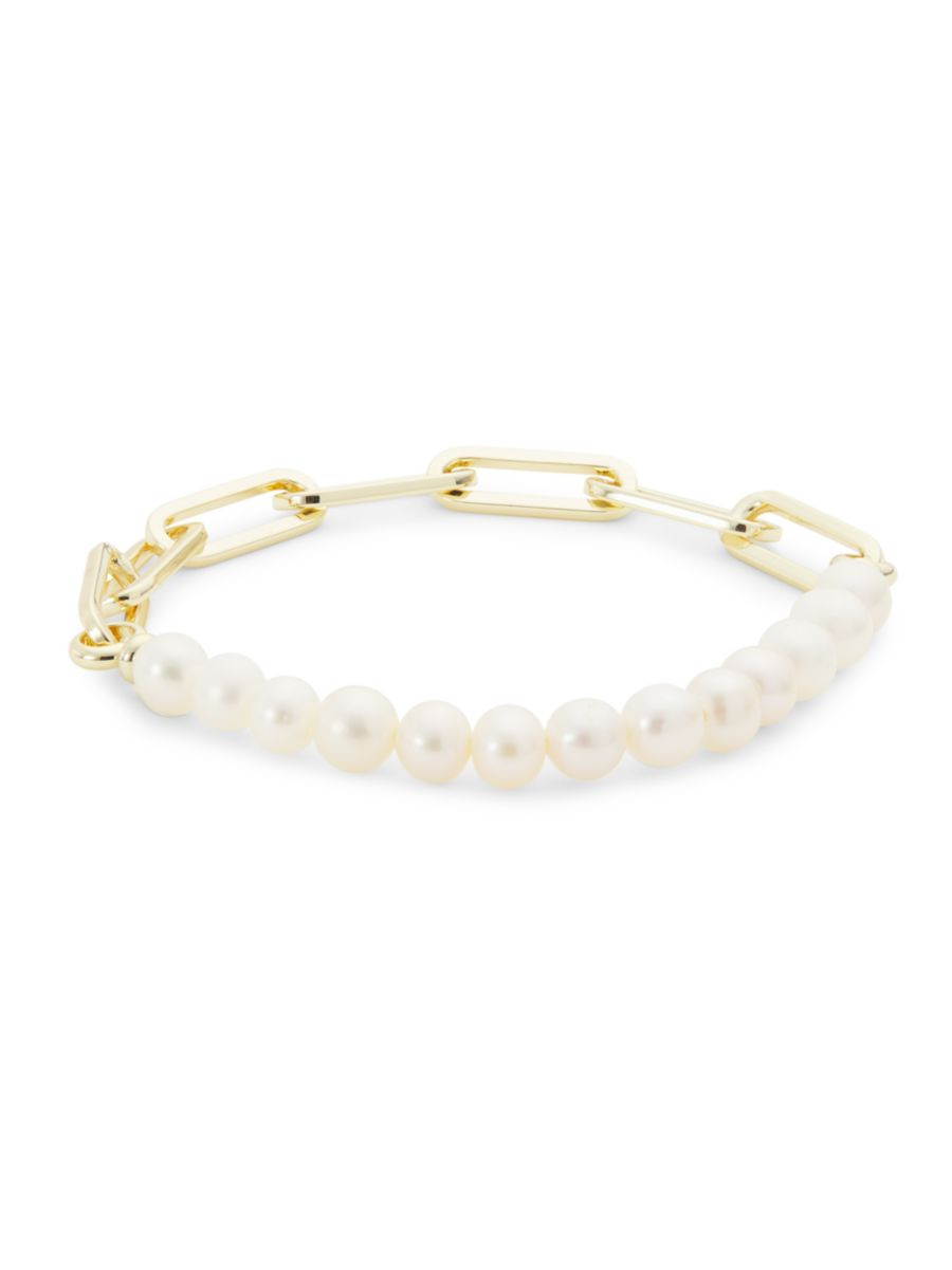 Ashton 14K-Gold-Plated & Pearl Bracelet | Saks Fifth Avenue