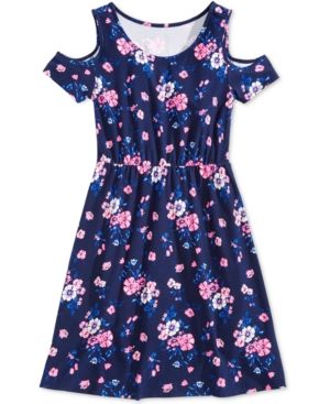 Epic Threads Big Girls Floral-Print Cold Shoulder Dress, Created for Macy's | Macys (US)