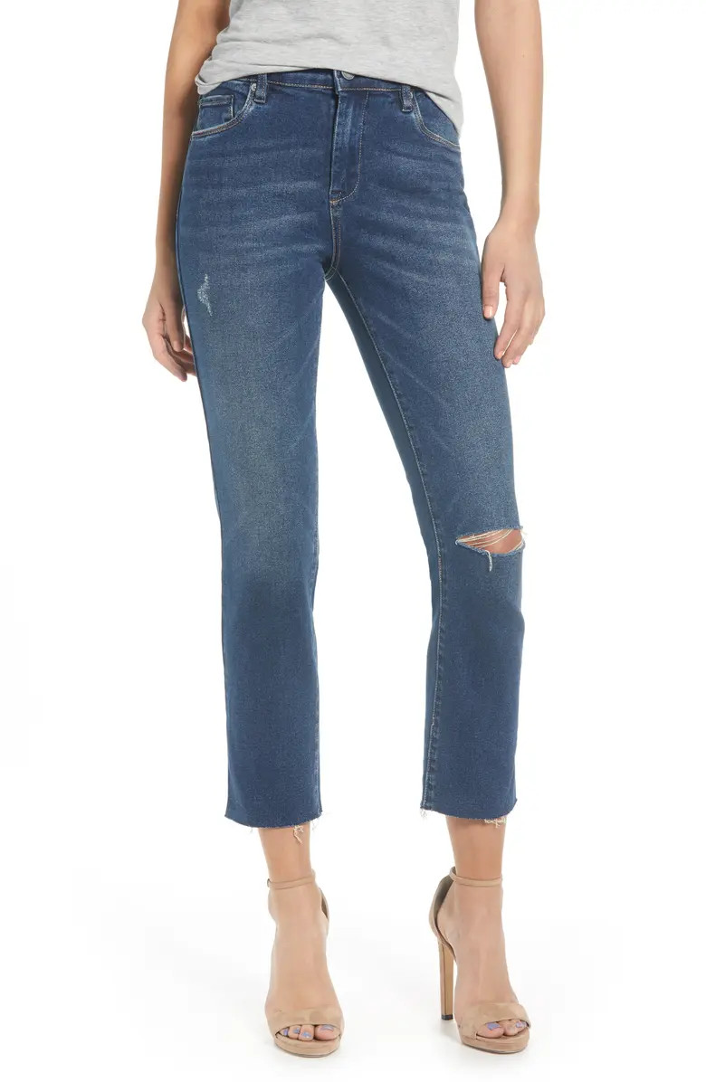 Madison Ripped Slim Crop Pants | Nordstrom