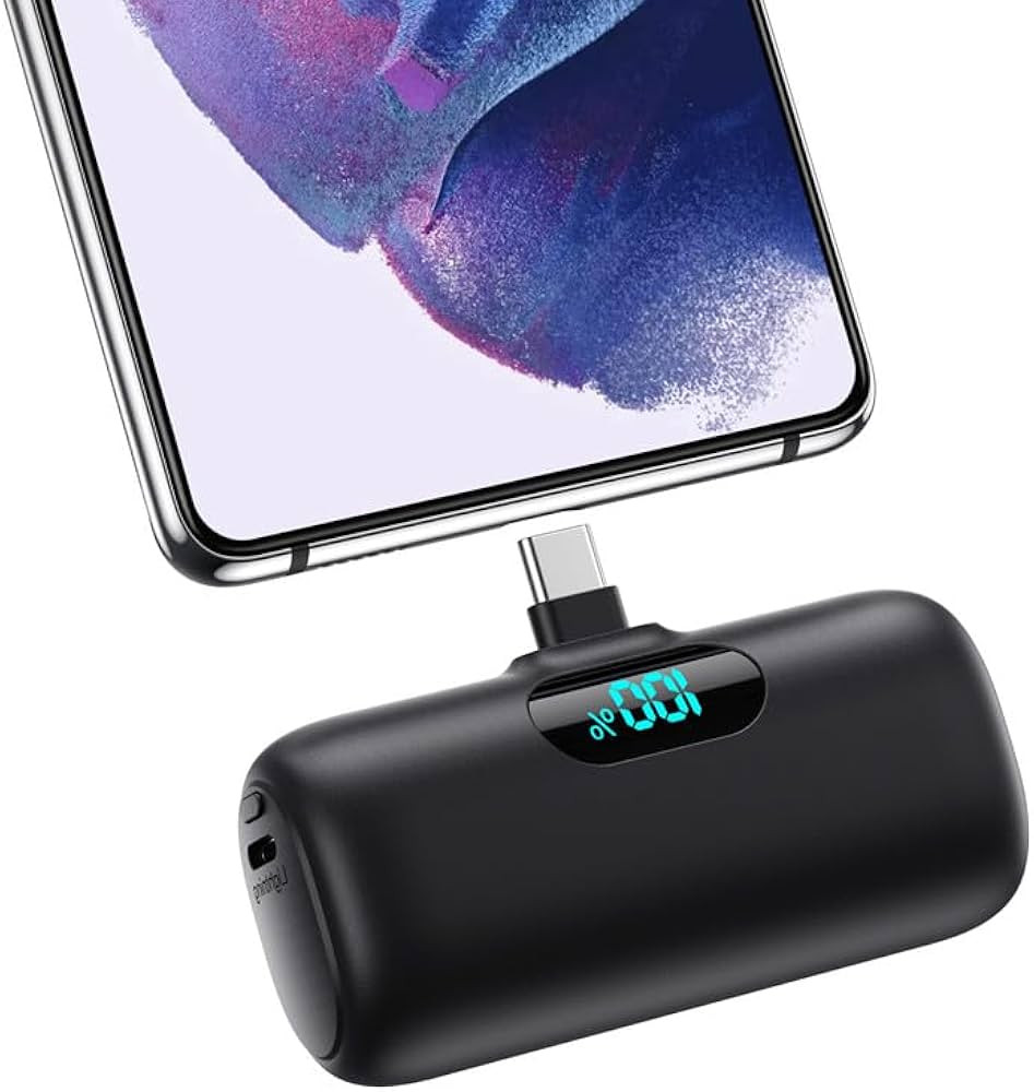 Mini Portable Charger 5000mAh Power Bank,15W PD USB C Cell Phone Portable Power, LCD Display Batt... | Amazon (US)