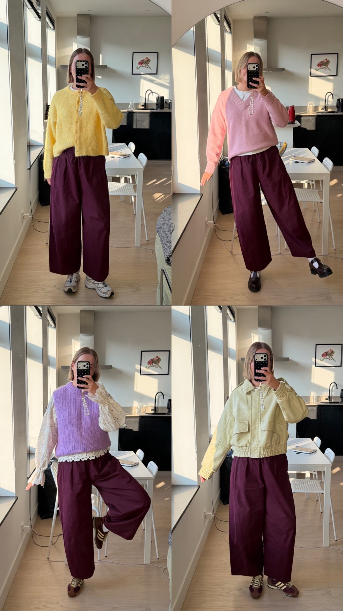 Styling the cos barrel leg trousers in burgundy 4 ways. I wear size EU38 and am 171cm tall.



#LTKFashionMonth #LTKuk #LTKeurope