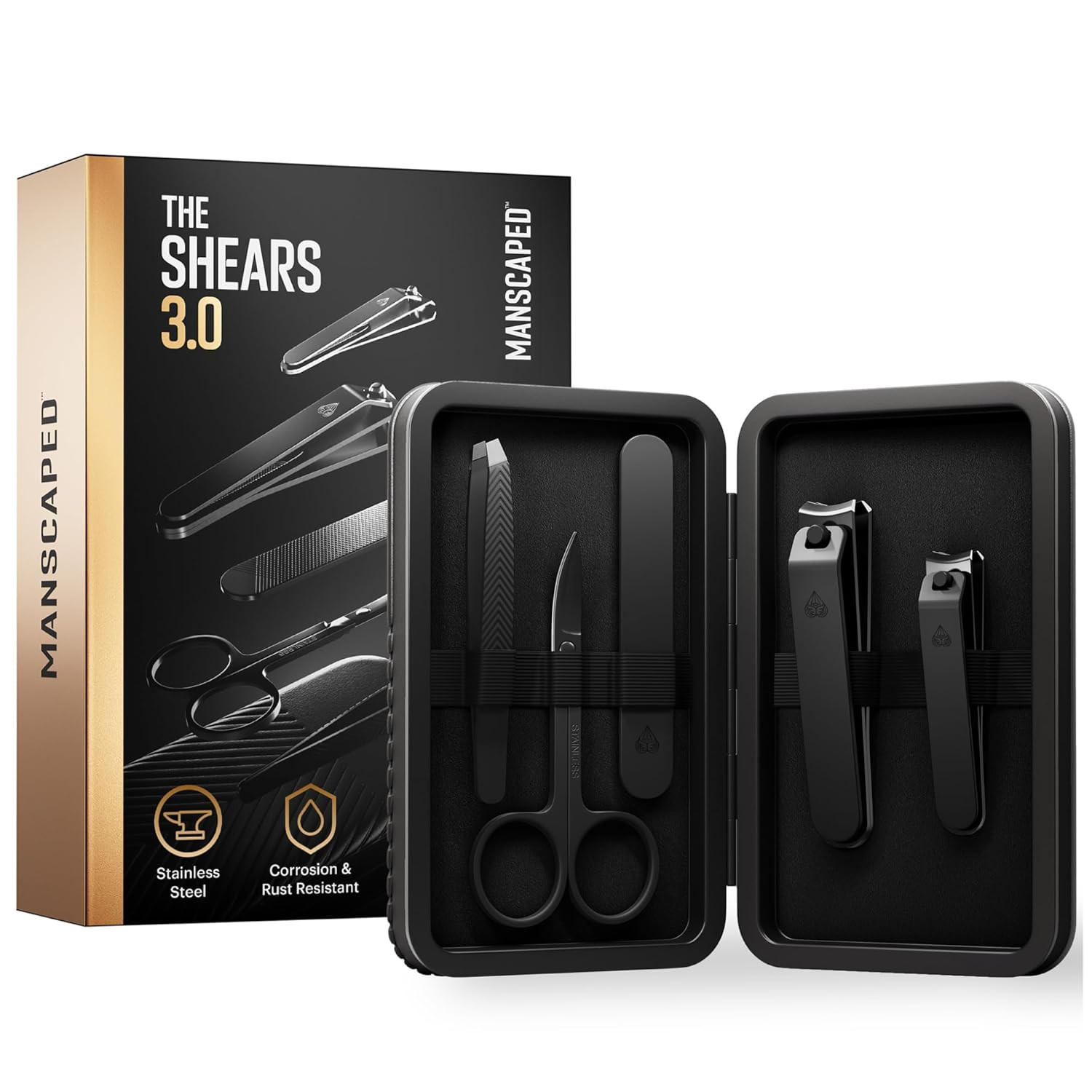 MANSCAPED® Shears 3.0, 5-Piece Precision Men’s Nail Grooming Travel Kit, Stainless Steel Manic... | Amazon (US)