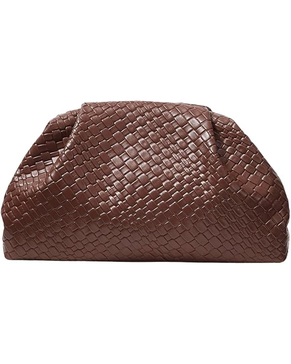 QWINEE Women's Woven Evening Bag Dumpling Clutch Purse No Strap Handbags Elegant Faux PU Leather ... | Amazon (US)
