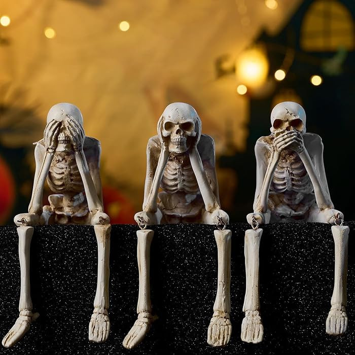 Skeleton Halloween Decor Indoor, No Evil Figurines | Amazon (US)