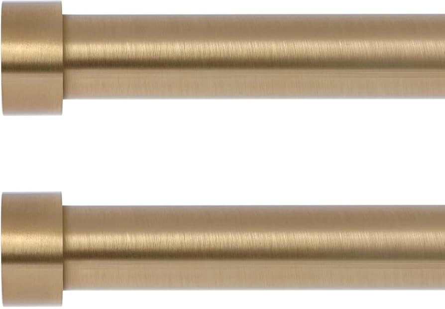 OLV 2 Pack Gold Rods for Window 28-48 inch, Adjustable Single Window Curtain Rods with End Cap De... | Amazon (US)