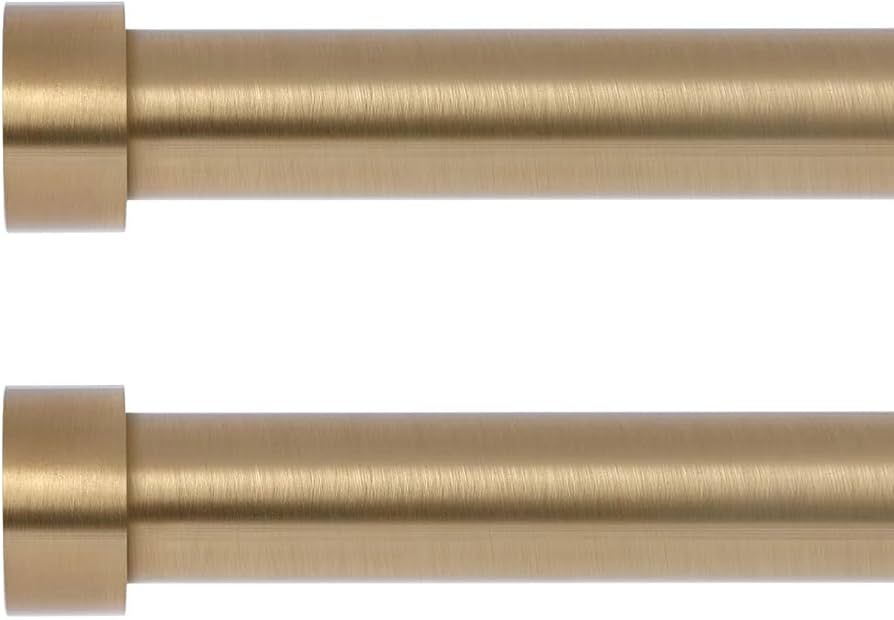 OLV 2 Pack Gold Rods for Window 48-84 inch, Adjustable Single Window Curtain Rods With End Cap De... | Amazon (US)