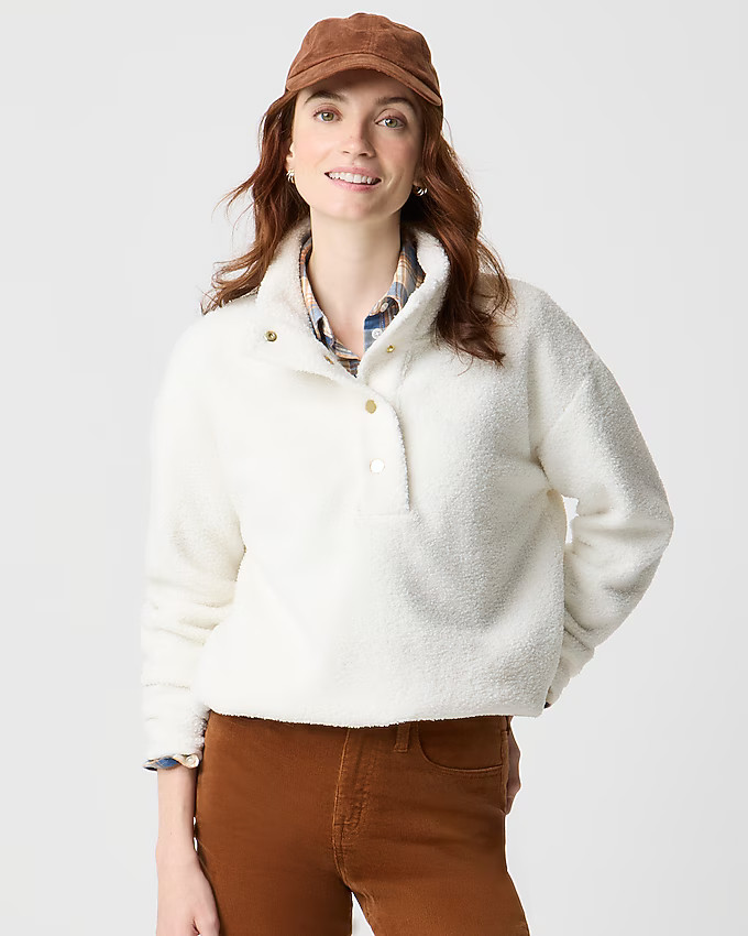 Sherpa snap pullover | J.Crew Factory