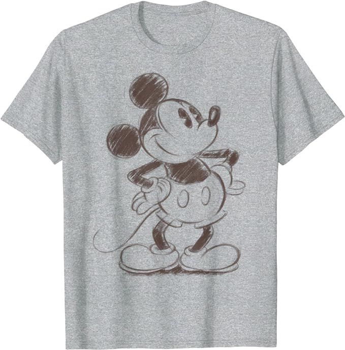 Disney Mickey And Friends Mickey Mouse Sketch Portrait T-Shirt | Amazon (US)