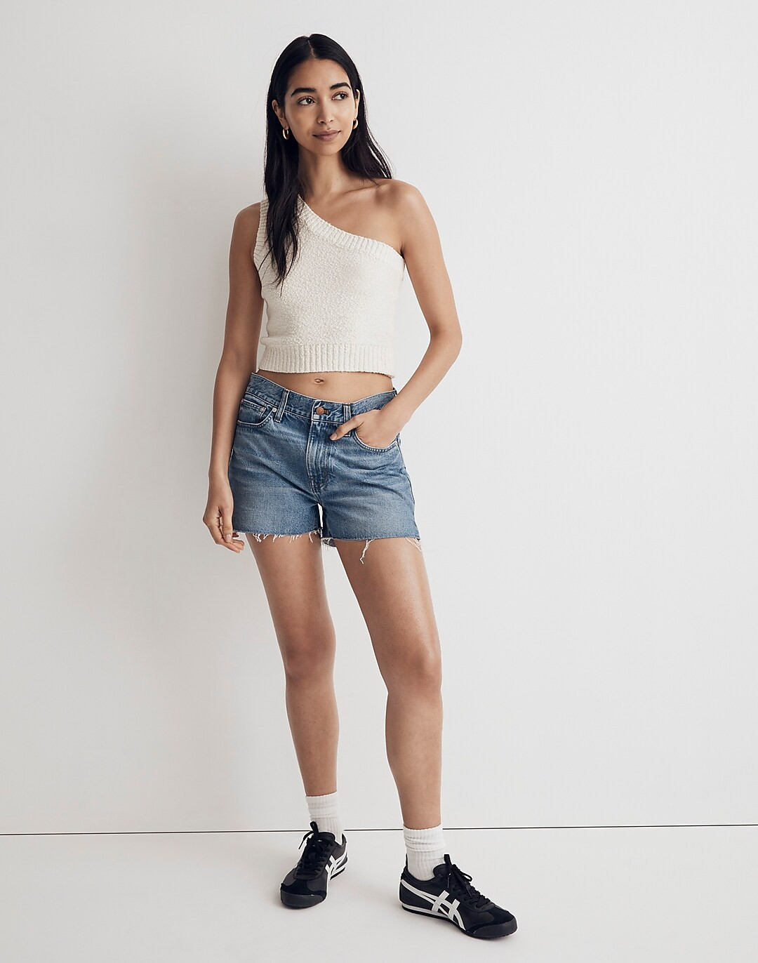 Relaxed Denim Shorts in Wisner Wash: Side-Slit Edition | Madewell