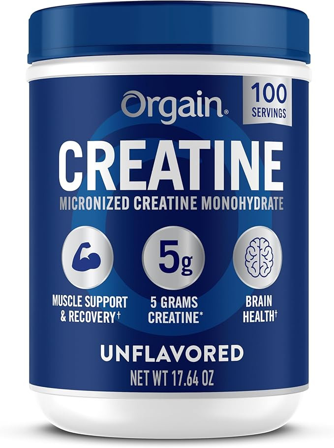 Orgain Creatine Monohydrate Micronized Powder, 100 Servings, Unflavored, Supports Muscle Growth, ... | Amazon (US)