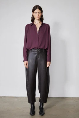 The Uptown Loose Barrel Vegan Leather Pants | Ruti