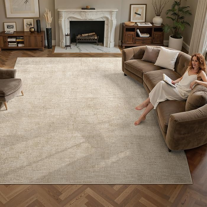 8x10 Area Rugs - Stain Resistant 8x10 Rugs for Living Room, Non Slip High-Low Pile Textured Area ... | Amazon (US)