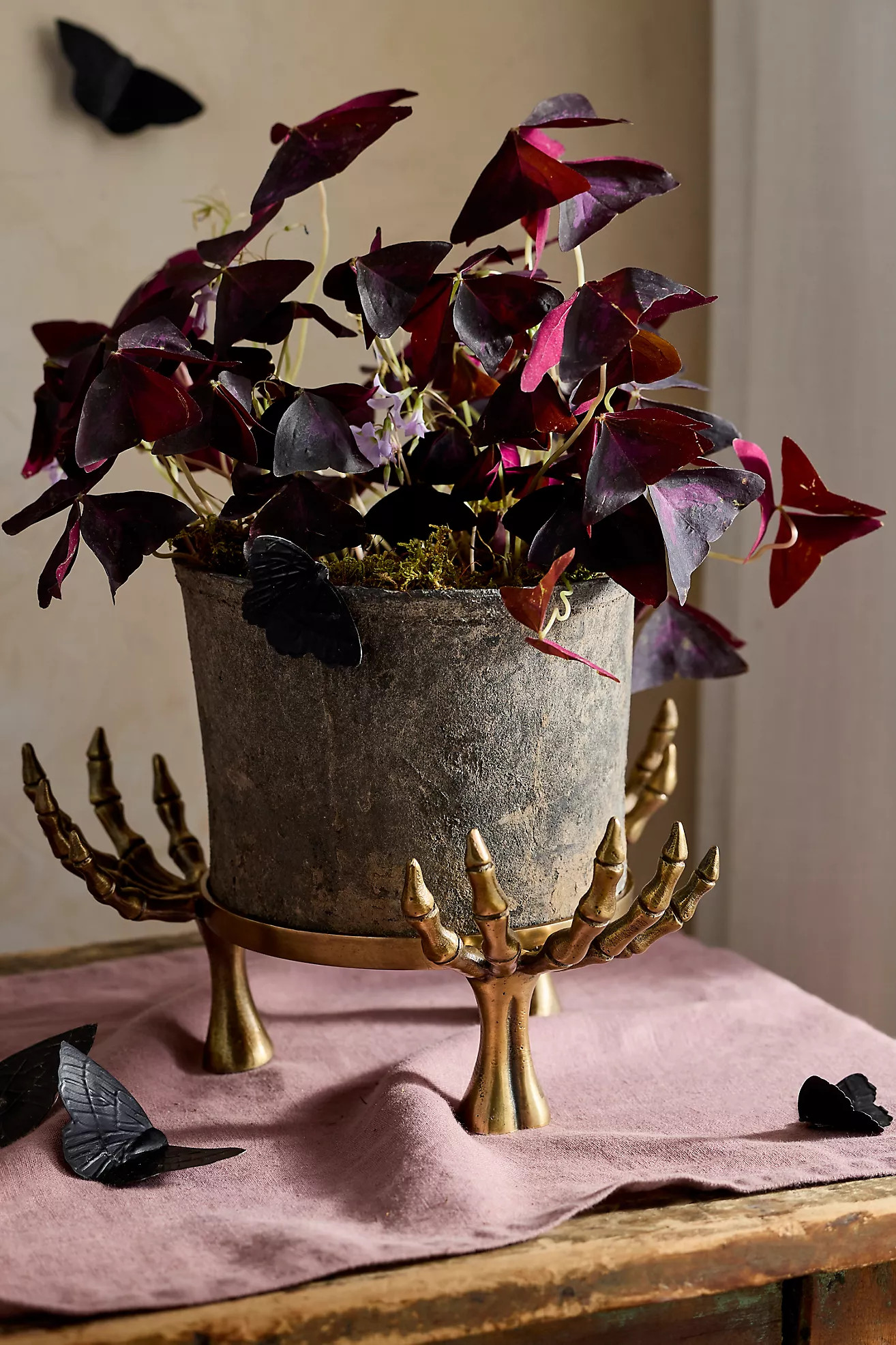 Brass Skeleton Hand Plant Stand | Terrain