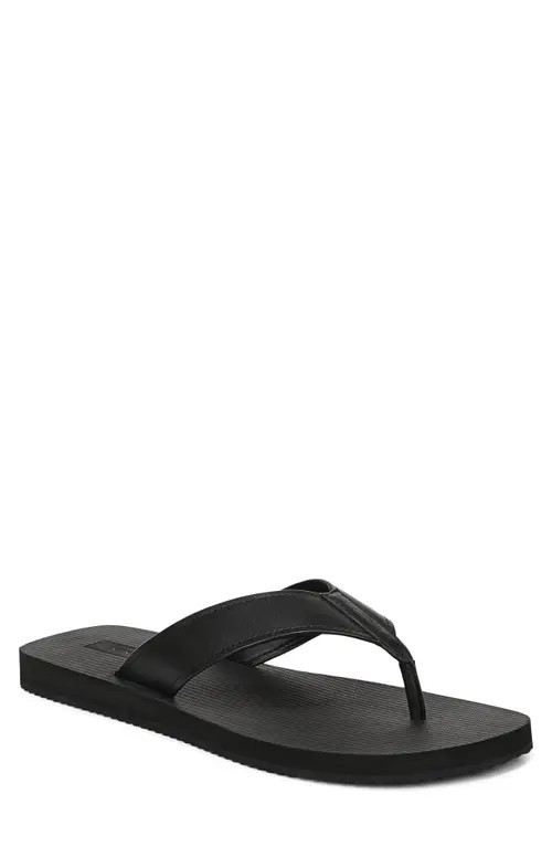 Vince Fiji Leather Flip Flop in Black-Fa at Nordstrom, Size 11 | Nordstrom