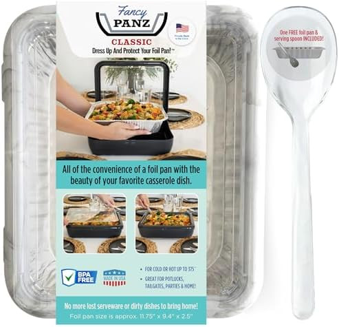 Fancy Panz - Marble Classic Aluminum Foil Pan Carrier with Lid - Elevated Food Serving Tray - Por... | Amazon (US)