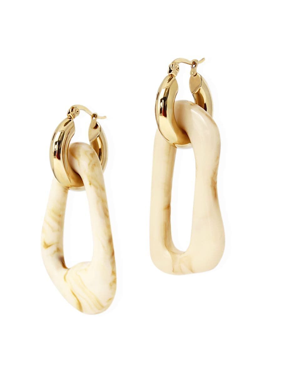 Out At Sea Lottie 18K Gold-Plated & Resin Hoop Earrings | Saks Fifth Avenue