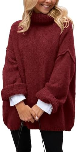 PRETTYGARDEN Oversized Sweaters for Women 2025 Chunky Turtleneck Sweater Fall Clothes Long Sleeve... | Amazon (US)