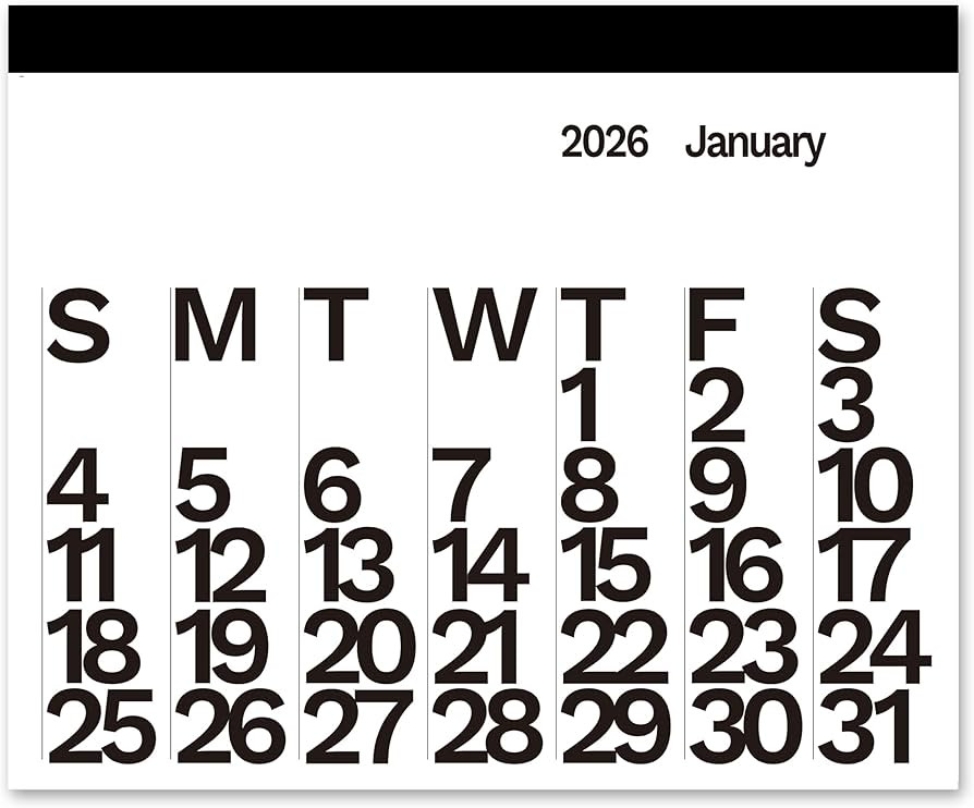 The Wall Calendar Year 2026 - Black/White- Giant Wall Calendar 48" x 36" - 12 Month Modern Calend... | Amazon (US)