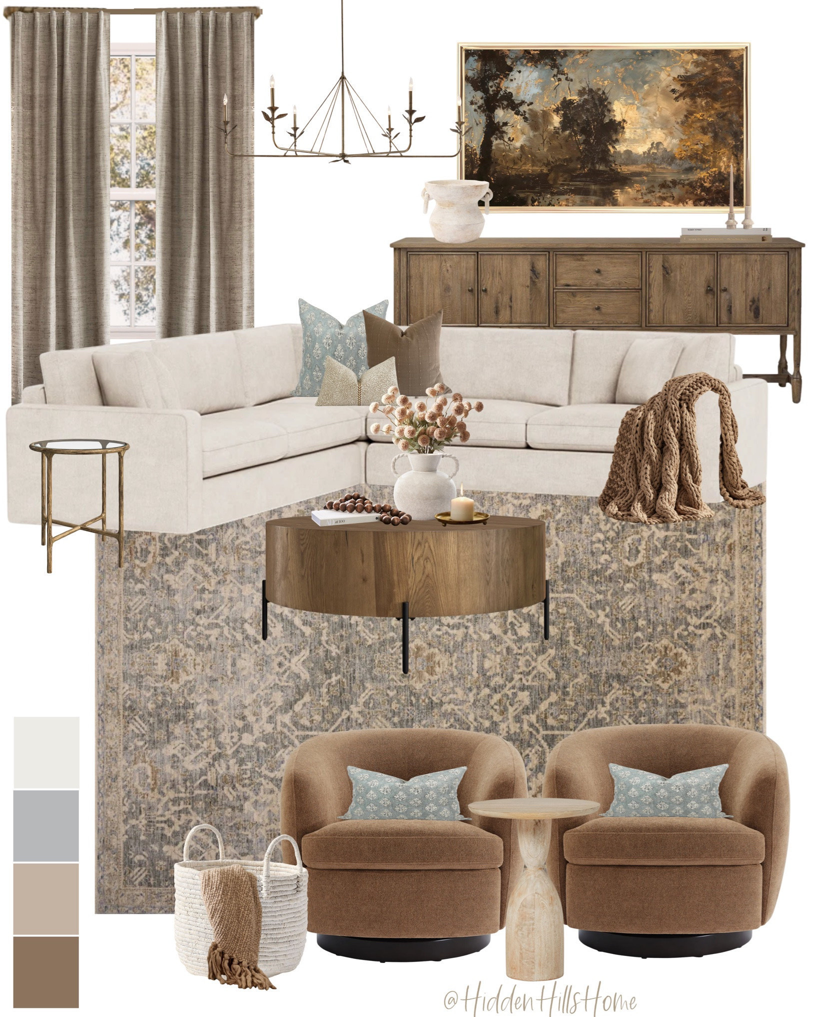 Cozy living room decor ideas! Living room design, sectional sofa, home decor, living room inspiration, accent chairs, living room rug, media cabinet, console table

#LTKHome #LTKSaleAlert #LTKSeasonal