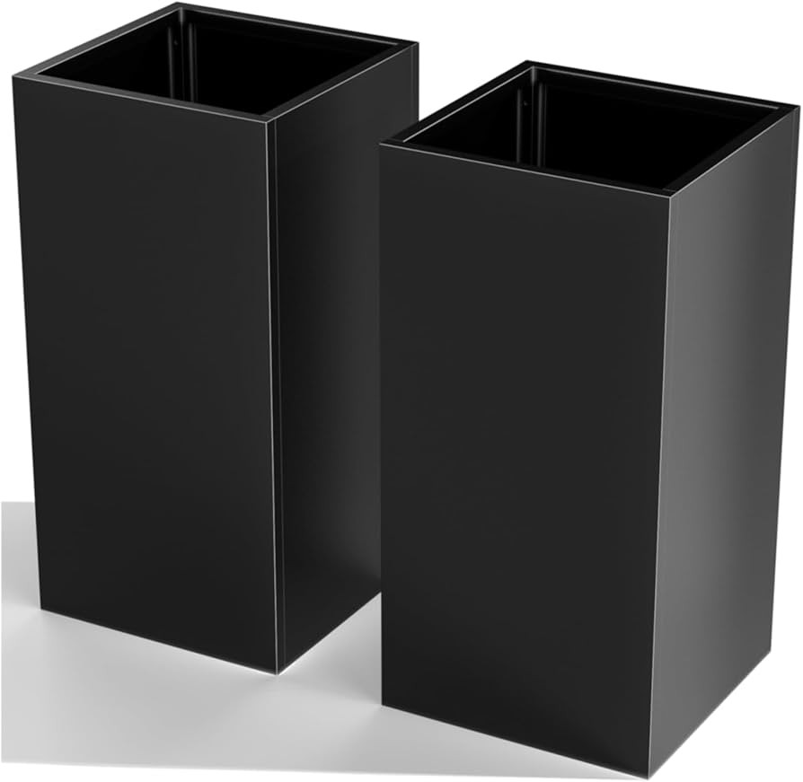 Nessxa Tall Metal Planter Box for Outdoor Plants 15" L x 15" W x 30" H 2 Pack, Heavy Duty Steel P... | Amazon (US)