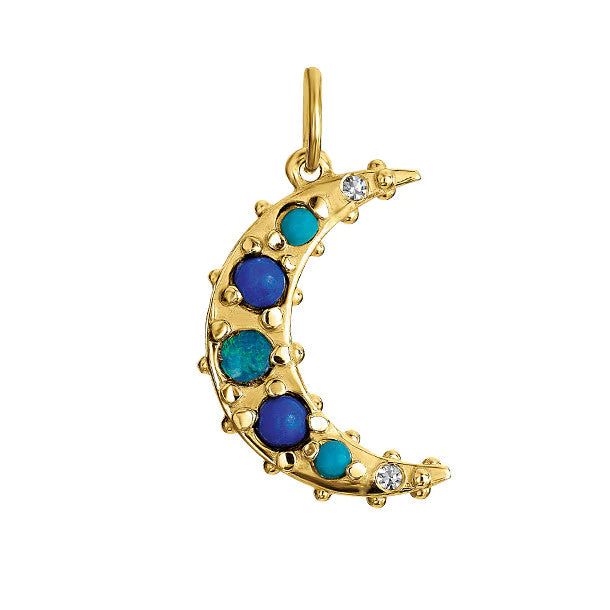 BOHEME BLUE CRESCENT MOON CHARM | Monarch Market