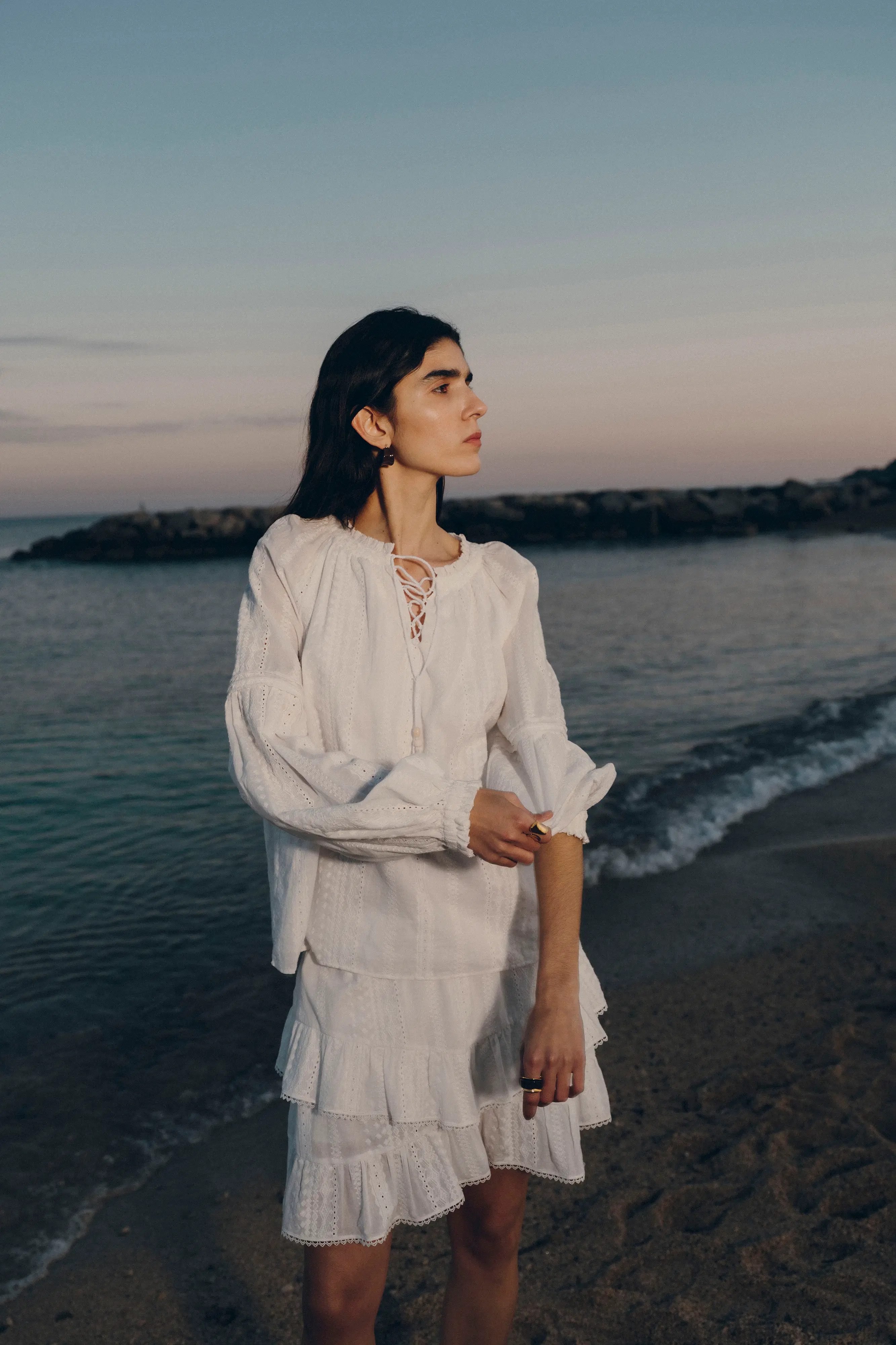Vicky Puff Sleeve Top and Skirt in Fine Cotton Voile | Fabrique