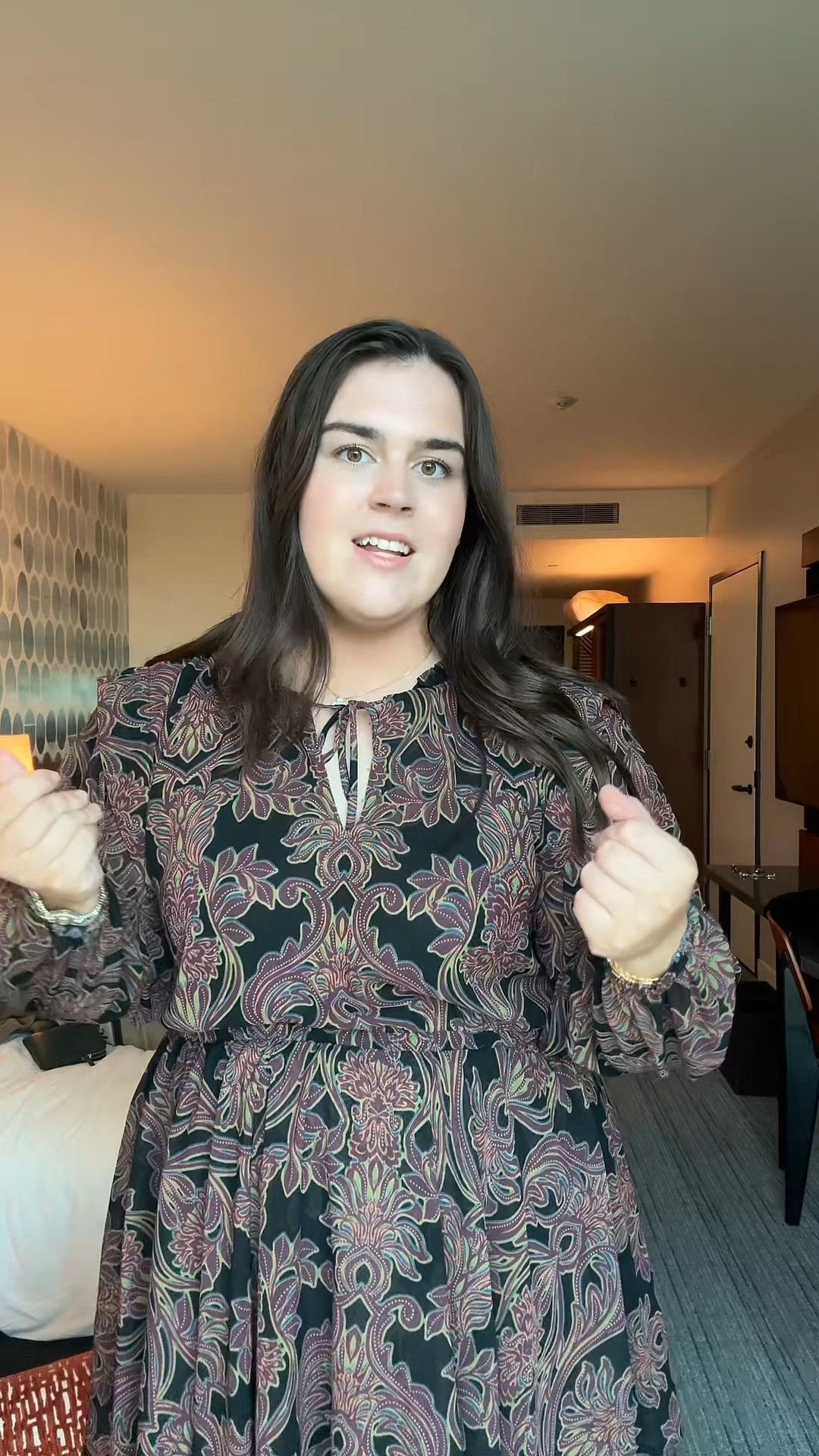 festive outfit for a fall dinner! been loving brown recently and i am obsessed with this pattern (kind of looks like brocade curtains) 

 #LTKParties