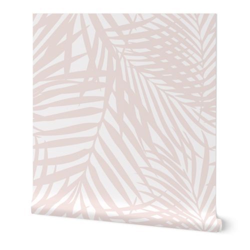 Fronds Petal Pink | Spoonflower