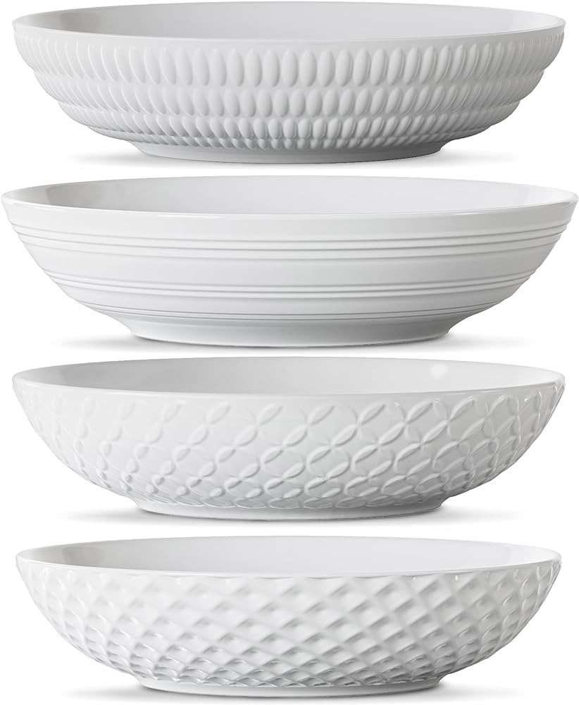 Maison Neuve Premium Porcelain White Dinner Bowls [Set of 4]- 34oz Dinnerware Kitchen Bowls For S... | Amazon (US)