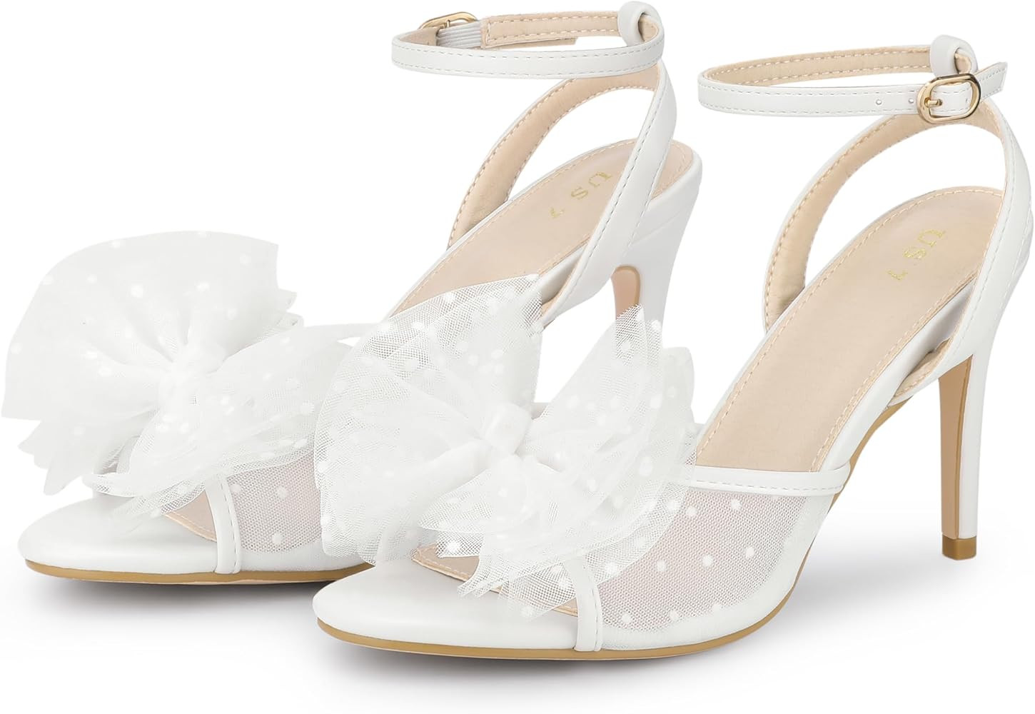 Perphy Bridal Heel Slingback Stiletto Heels Bow Wedding Shoes for Women | Amazon (US)