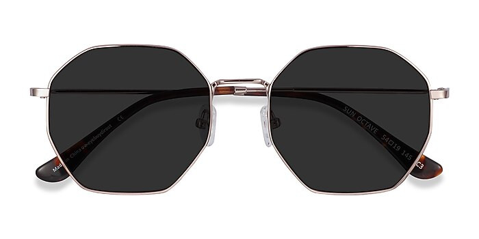 Sun Octave - Octagonal Rose-Gold Sunglass Frames | EyeBuyDirect | EyeBuyDirect.com