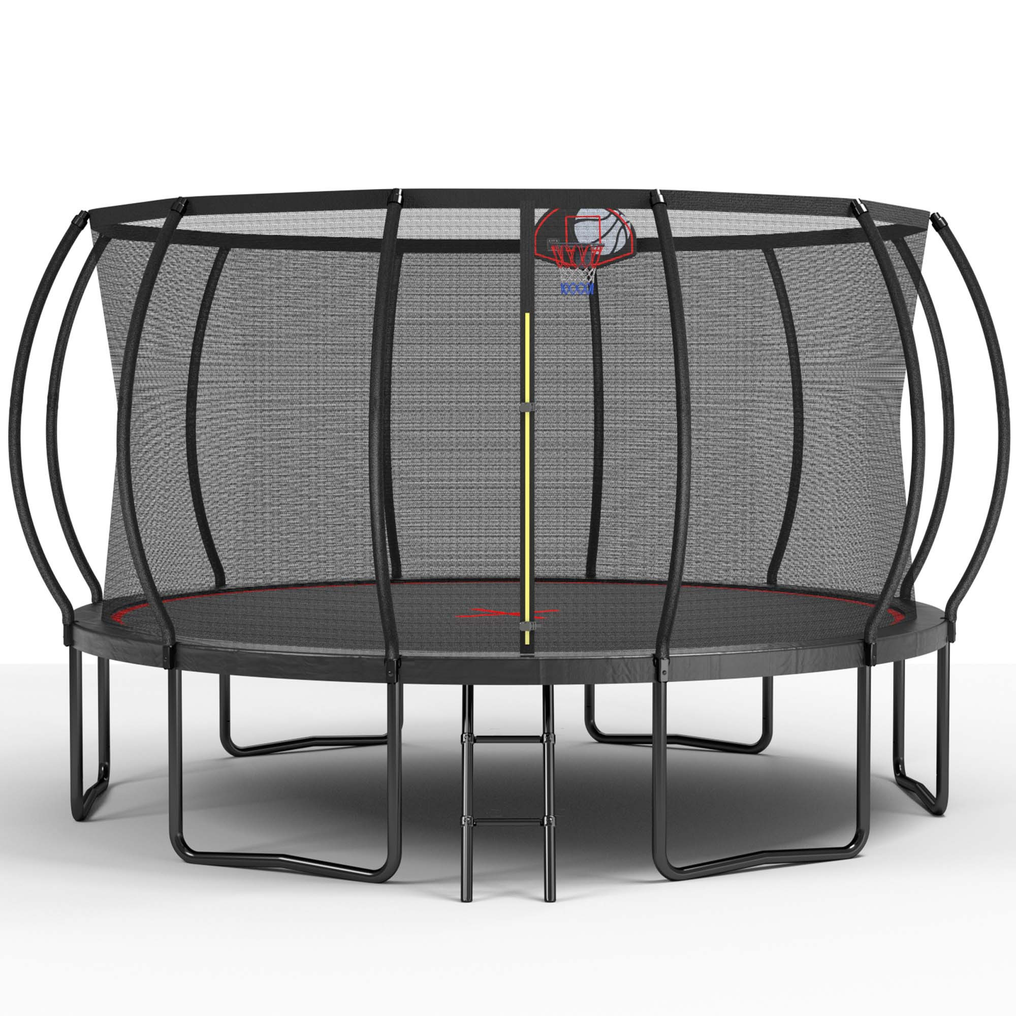Fun Orange Heavy-Duty Outdoor Trampoline for Kids Adults, ASTM-Certified 14-ft Round Backyard in Black one_size | FUN25BC02 | Lowe's