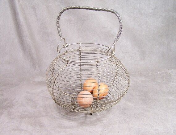 Antique egg basket french wirework French country vintage | Etsy | Etsy (US)