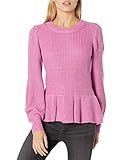 Amazon Brand - Goodthreads Women's Everyday Soft Blend Long Sleeve Crewneck Peplum Sweater, Purple O | Amazon (US)