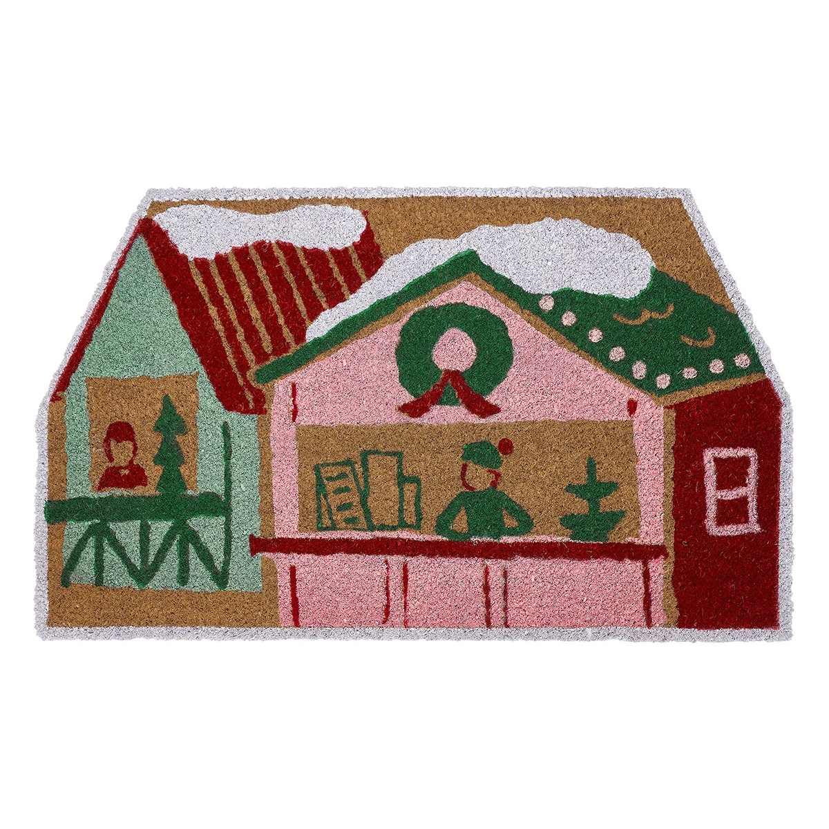 Hallmark Multi House Holiday Outdoor Coir Doormat, 18" x 30" | Walmart (US)
