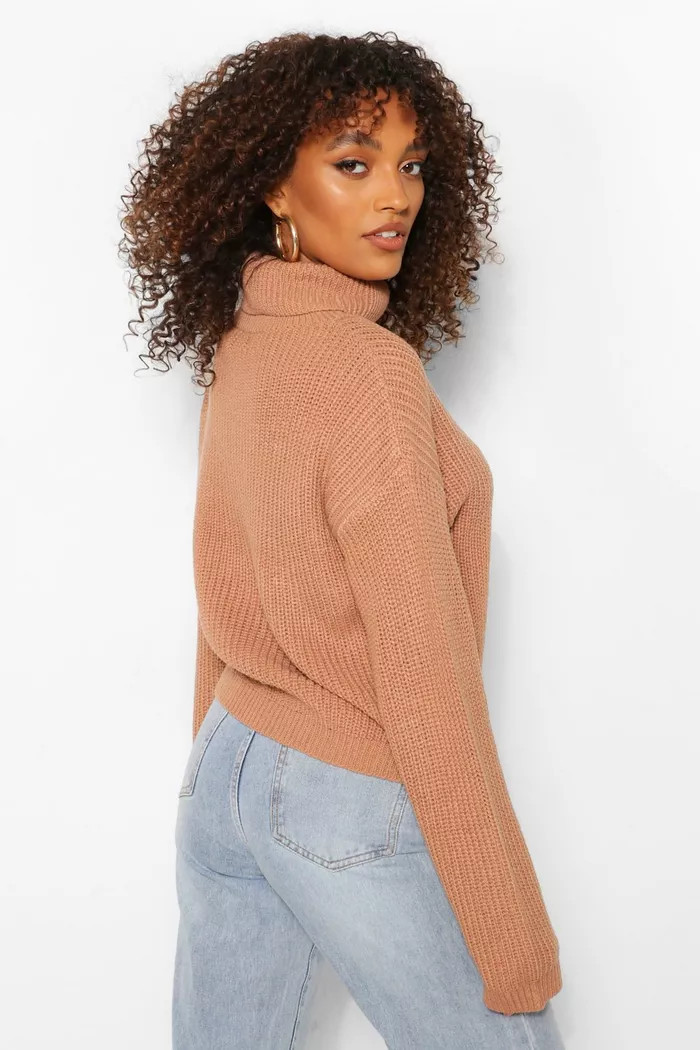 Tall Basic Roll Neck Crop Jumper | Boohoo.com (UK & IE)