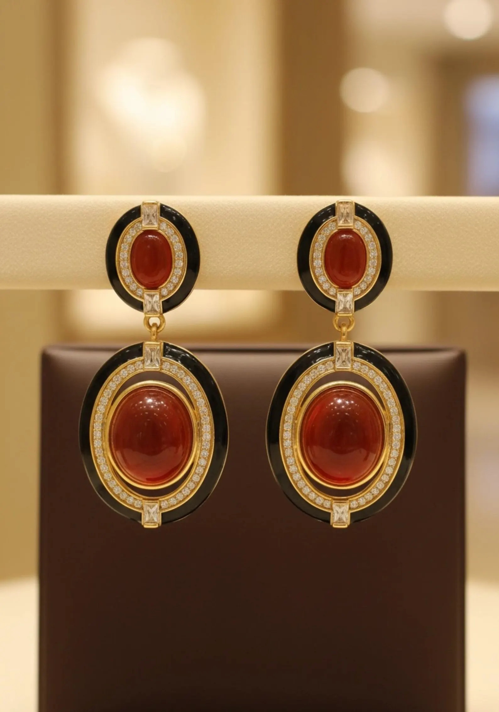 Alessia Carnelian Drop Earrings Gold - Etsy | Etsy (US)