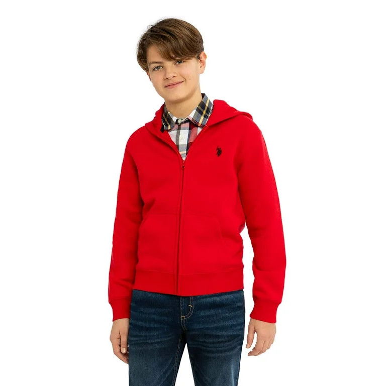 U.S. Polo Assn. Boys Fleece Zip-Up Hoodie, Sizes 4-18 | Walmart (US)