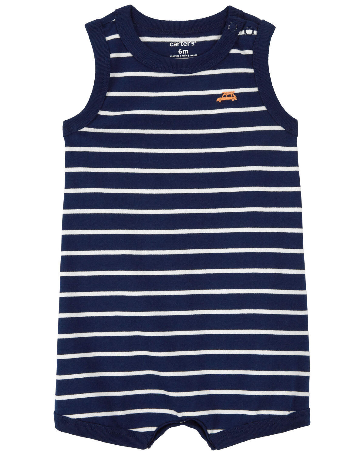 Baby Striped Car Cotton Romper | Carter's