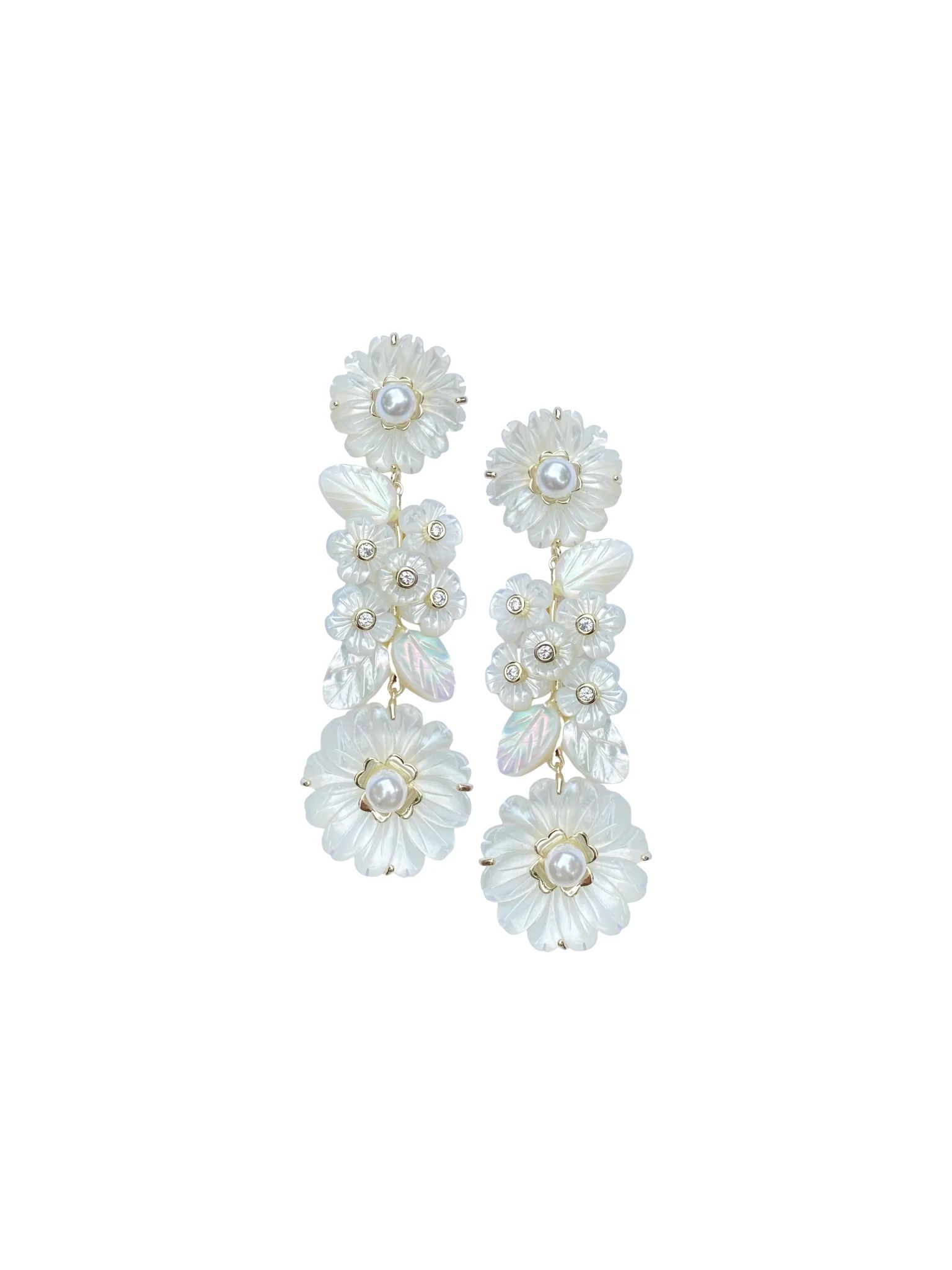 mother of pearl + flowers + pearl | Nicola Bathie Jewelry
